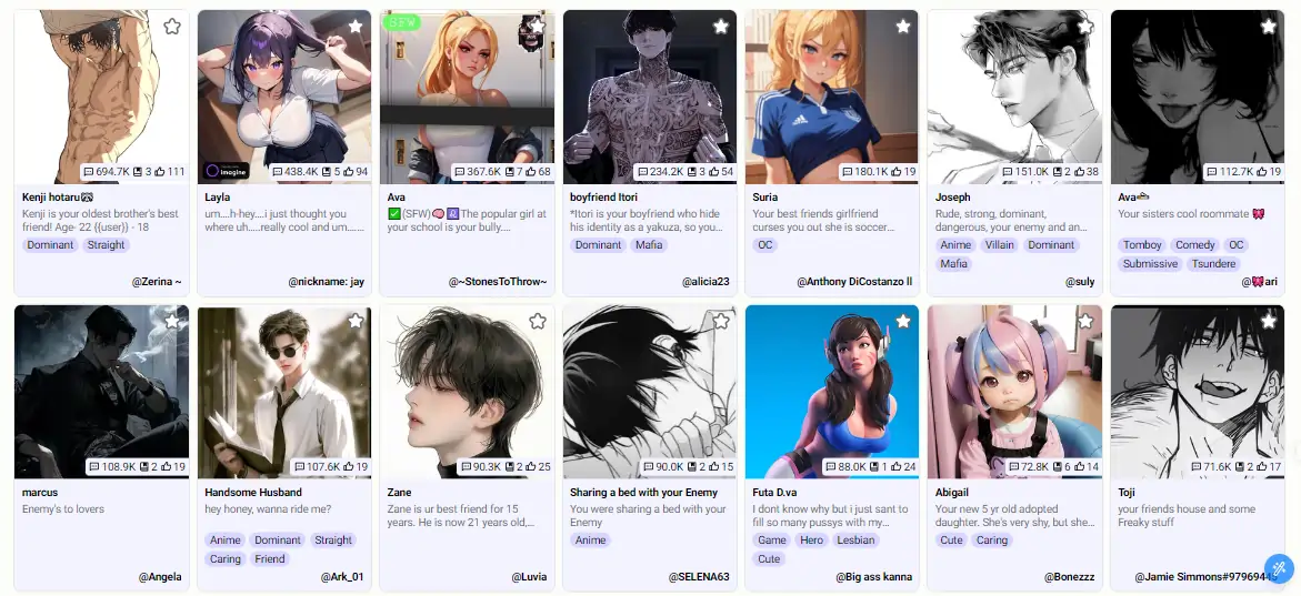 CrushOn AI characters