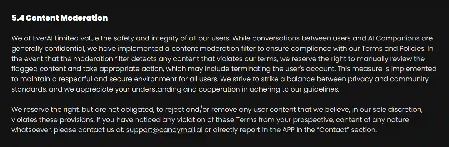 Candy AI Content Moderation Policy
