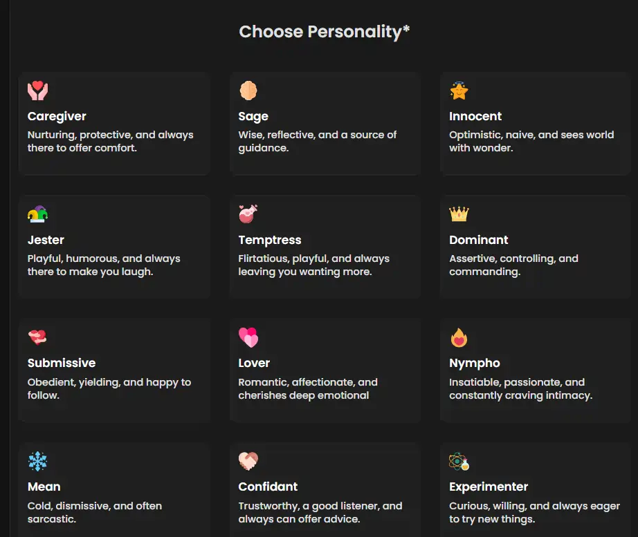 Candy AI - Personality Traits