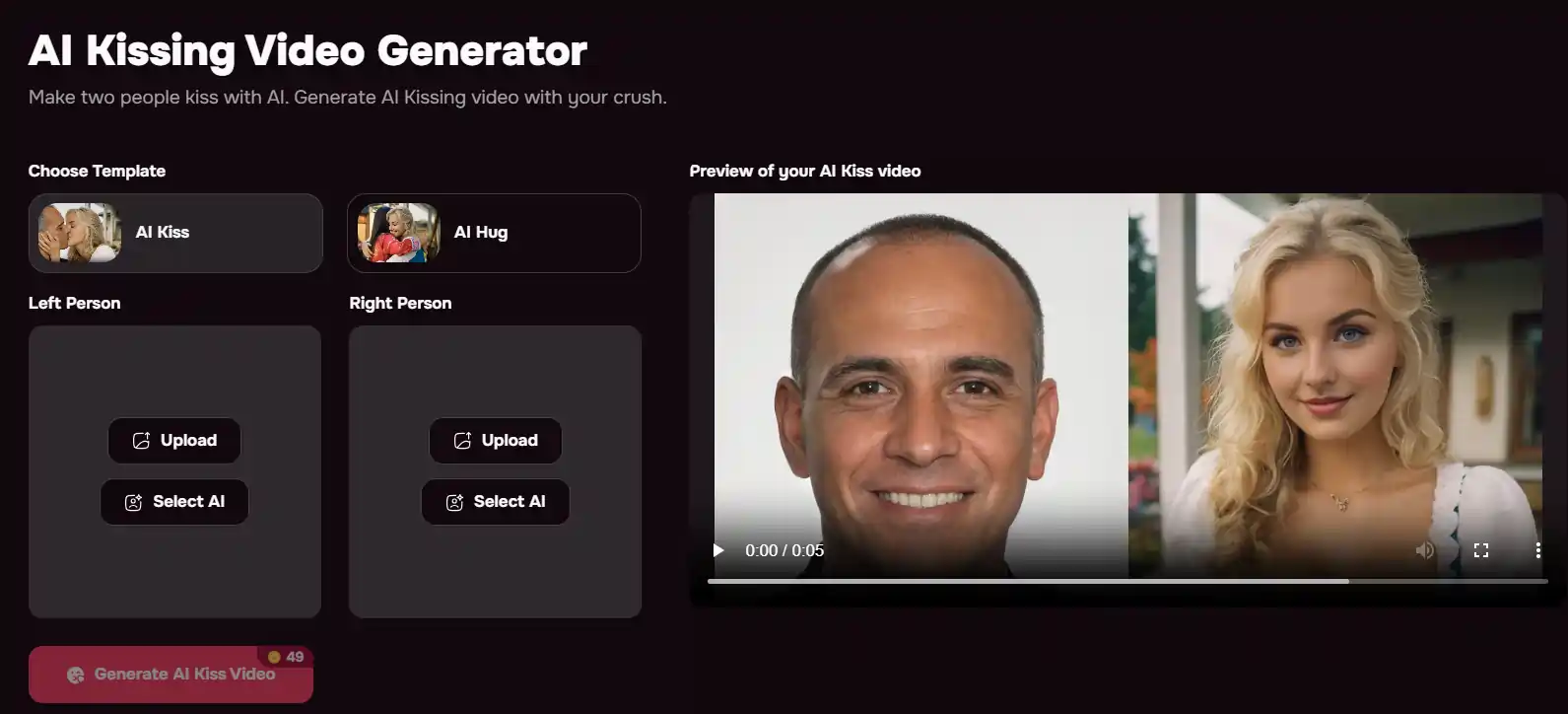 FantasyGF - AI Kissing Video Generator