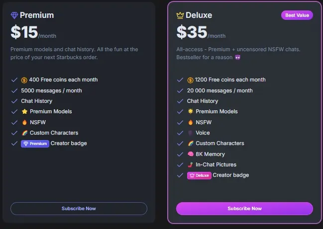 GPTgirlfriend Pricing Plan