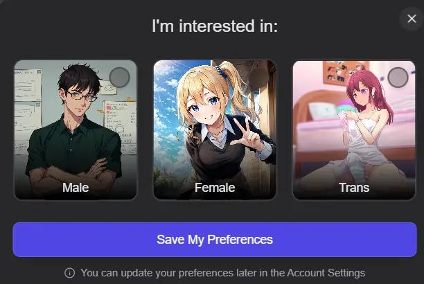 GirlfriendGPT - Choose Your Preference