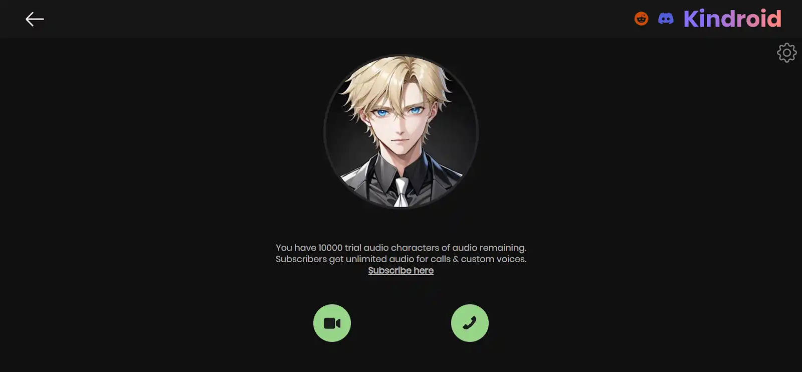 Kindroid AI - Voice and Video Calls feature