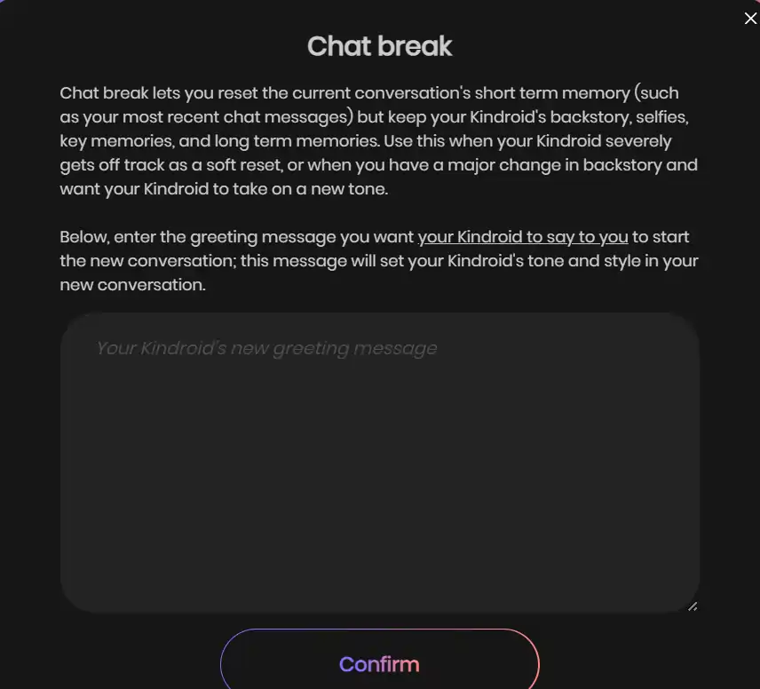 Kindroid - Chat Break Feature