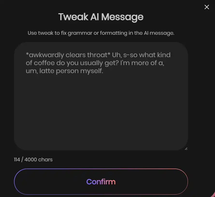 Kindroid - Tweak AI Message feature