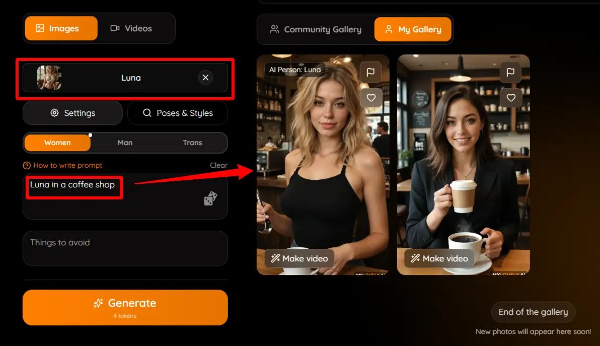 MyLovely.ai Image Generator Output