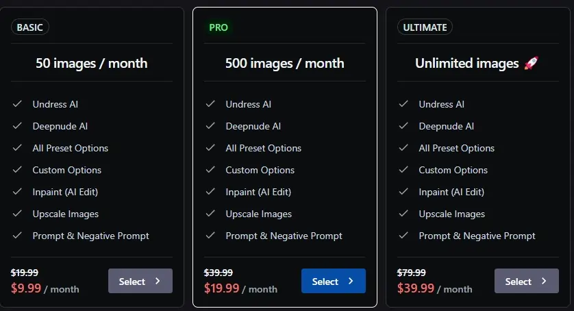 PornJoy AI - Pricing Plan
