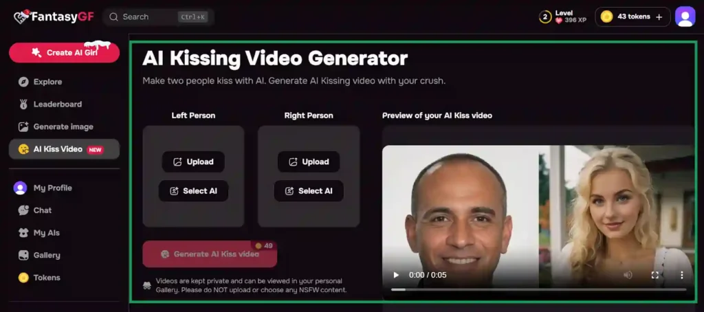 FantasyGF - AI Kissing Video Generator