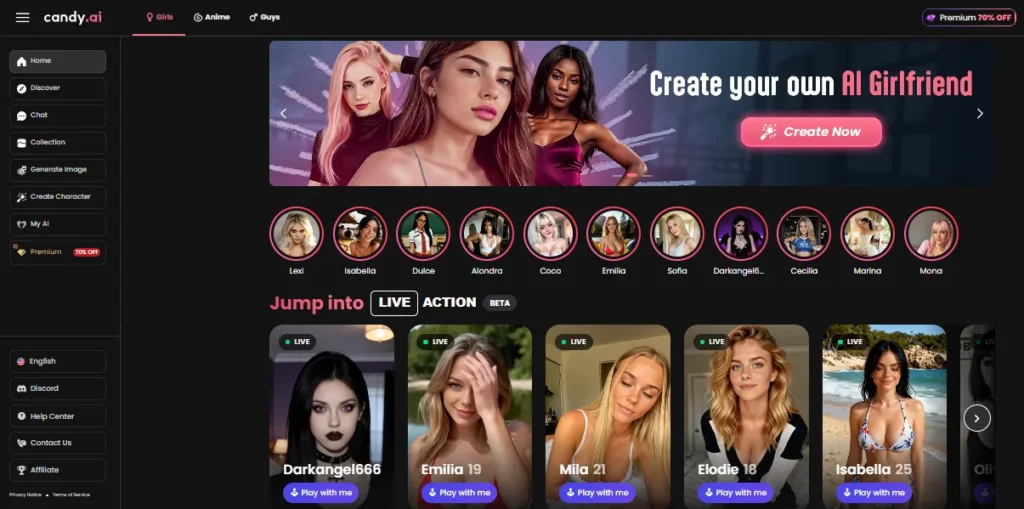 Candy AI - User Interface