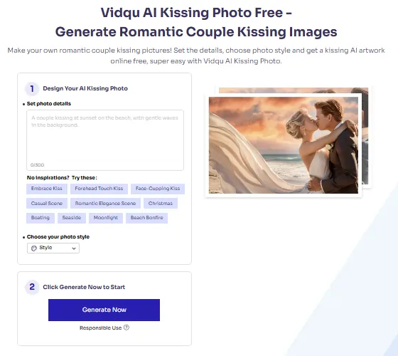 Vidqu AI Kissing Photo