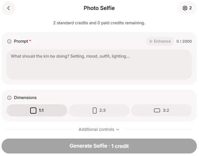 Kindroid AI Selfie Generation
