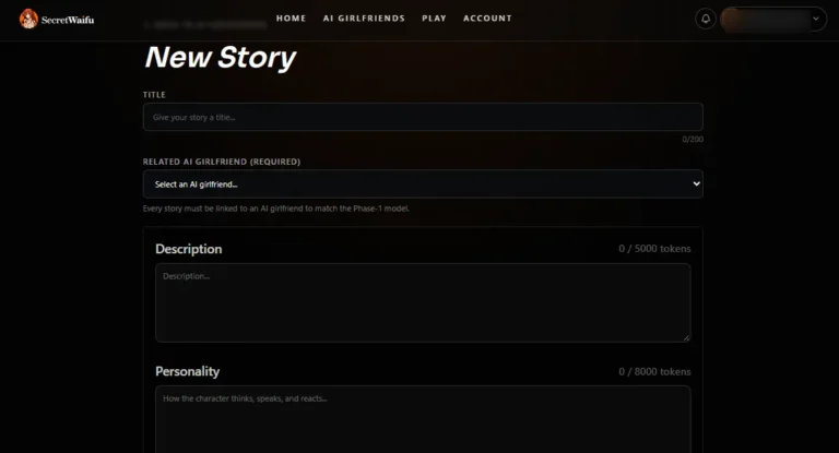 SecretWaifu - Create Story